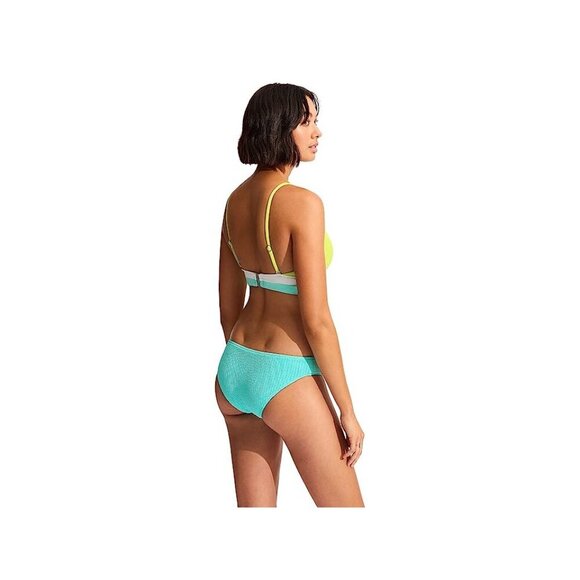 Seafolly Slice Of Splice Bralette Bikini Top Lime & Aqua Size 8 Convertible NWT - Picture 3 of 7